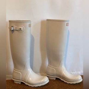 Hunter, white rain boots